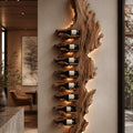 Solid Wood Wall Wine Rack with Glass Holder - Gallery Wave - Design 144 - square cover image