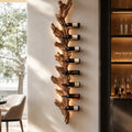 Solid Wood Wall Wine Rack with Glass Holder - Crescent Wall - Design 147 - square cover image