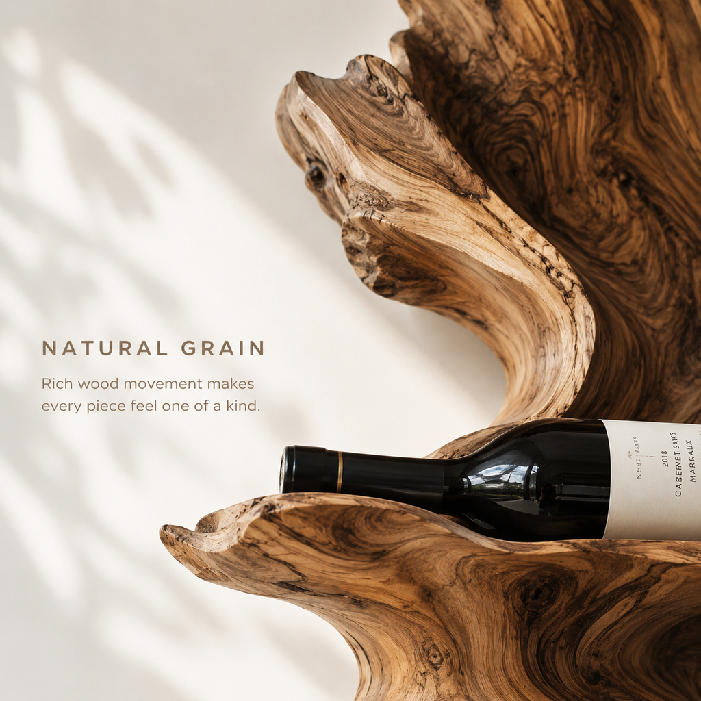 Solid Wood Wall Wine Rack with Glass Holder - Cellular Display - product image 05