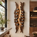 Solid Wood Wall Wine Rack with Glass Holder - Cellular Display - Design 170 - square cover image