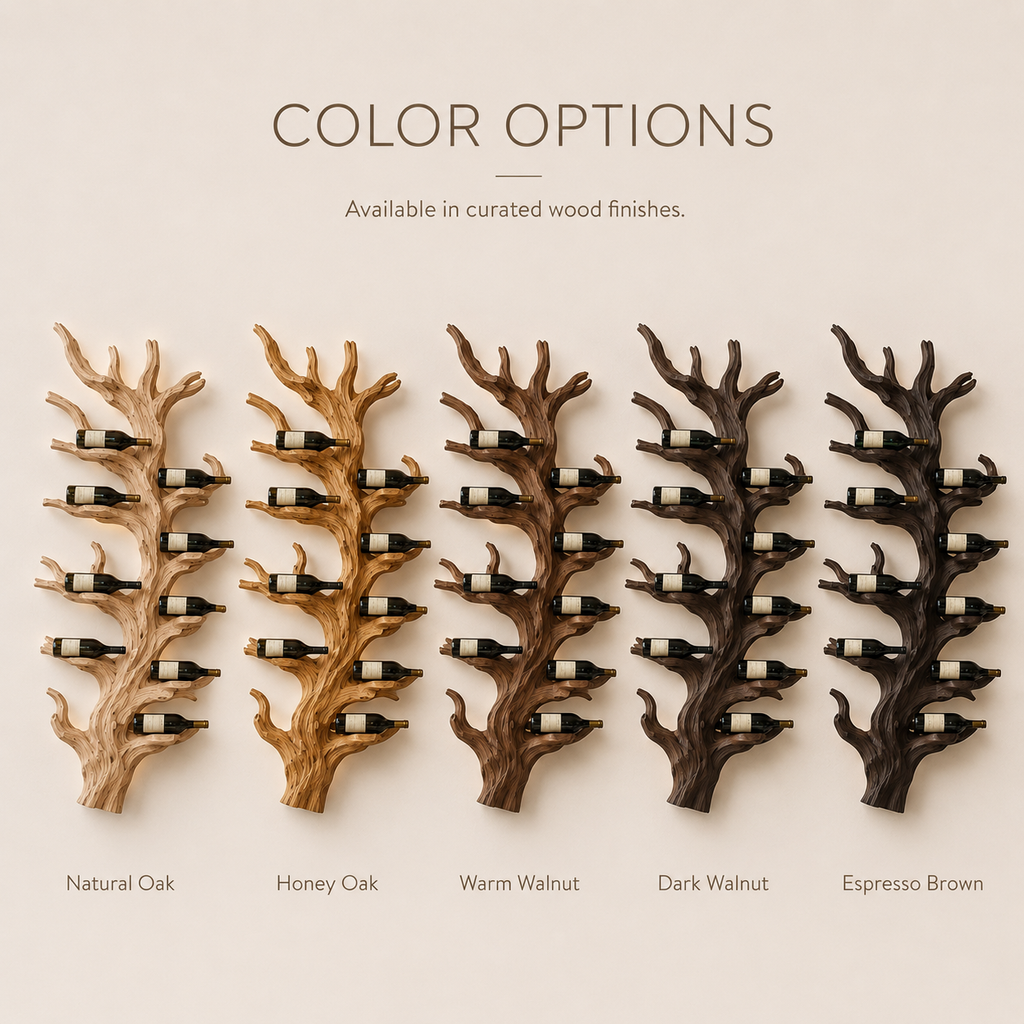 Solid Wood Wall Wine Rack with Glass Holder - Gallery Wave - product image 10