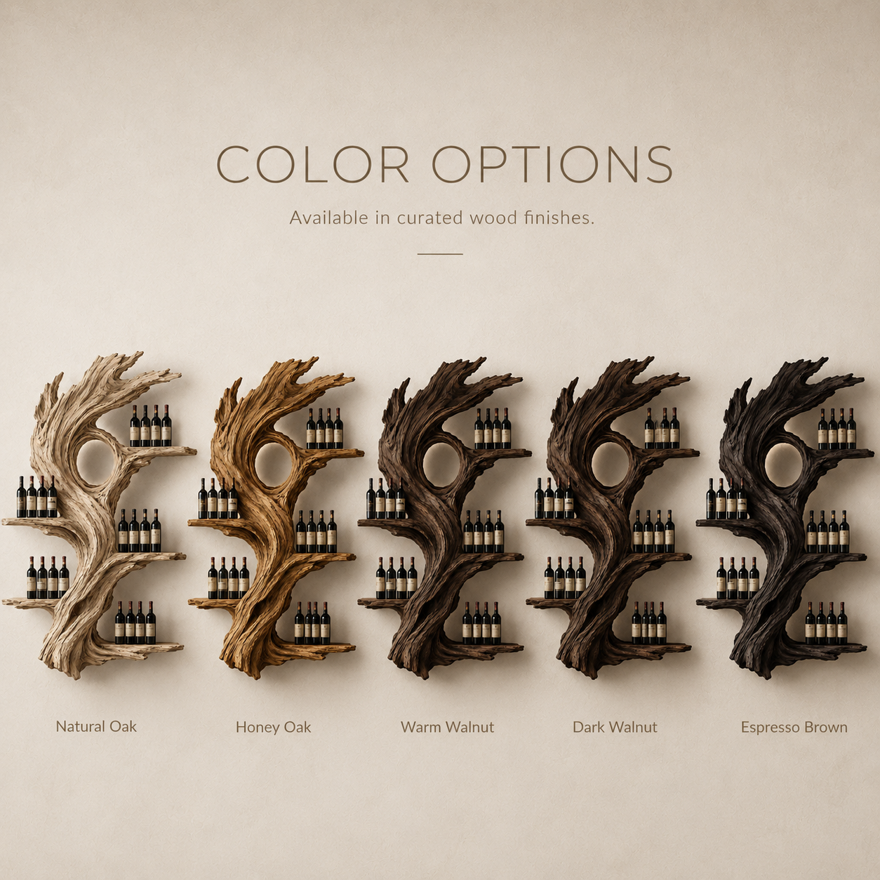Solid Wood Wall Wine Rack with Glass Holder - Architectural Slab - product image 11