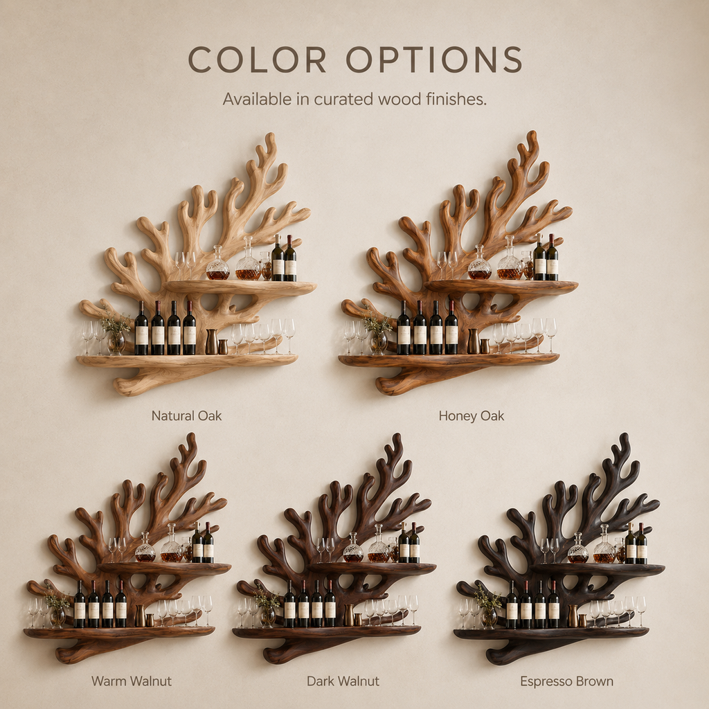 Solid Wood Wall Wine Rack with Glass Holder - Cellular Display - product image 11