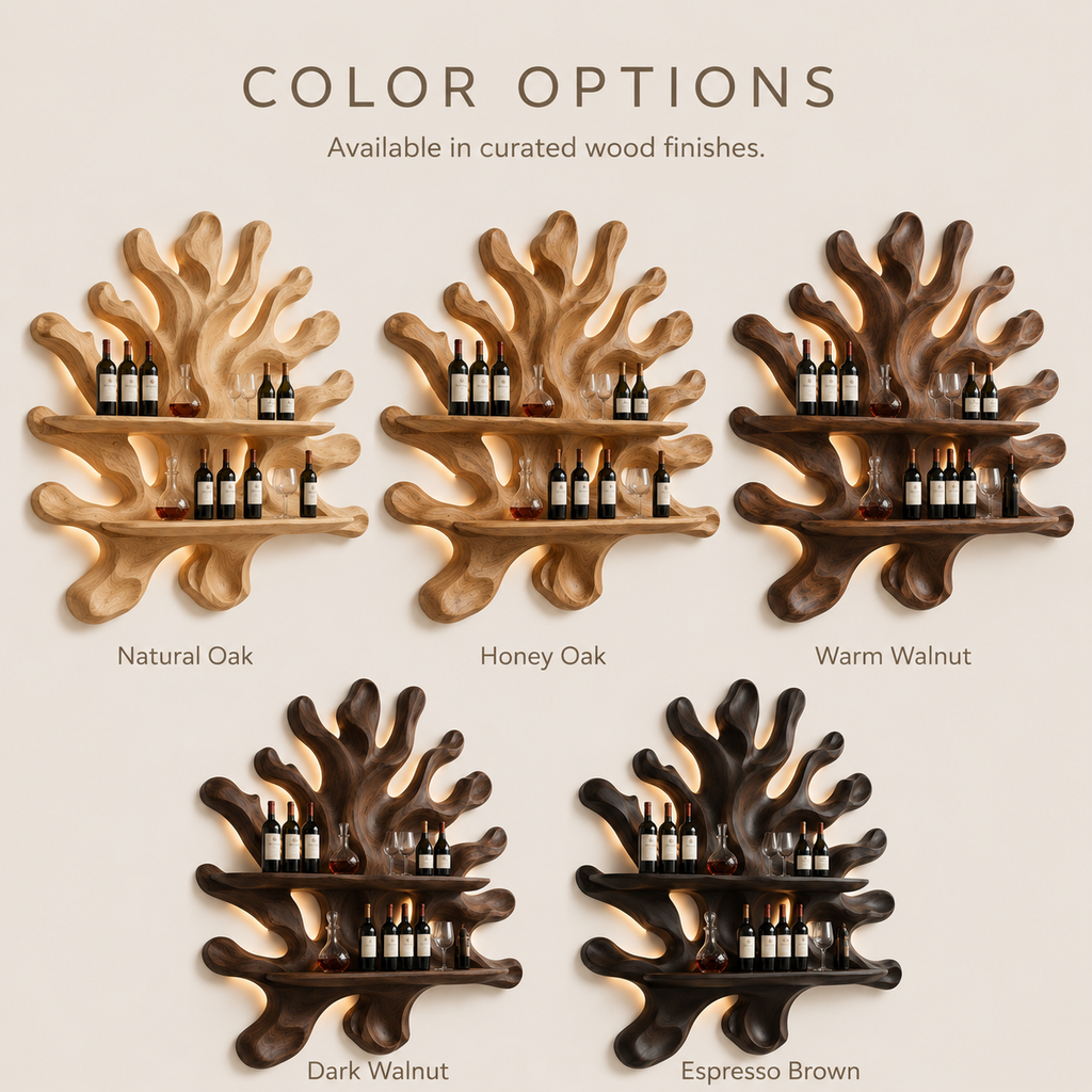 Solid Wood Wall Wine Rack with Glass Holder - Cellular Display - product image 11