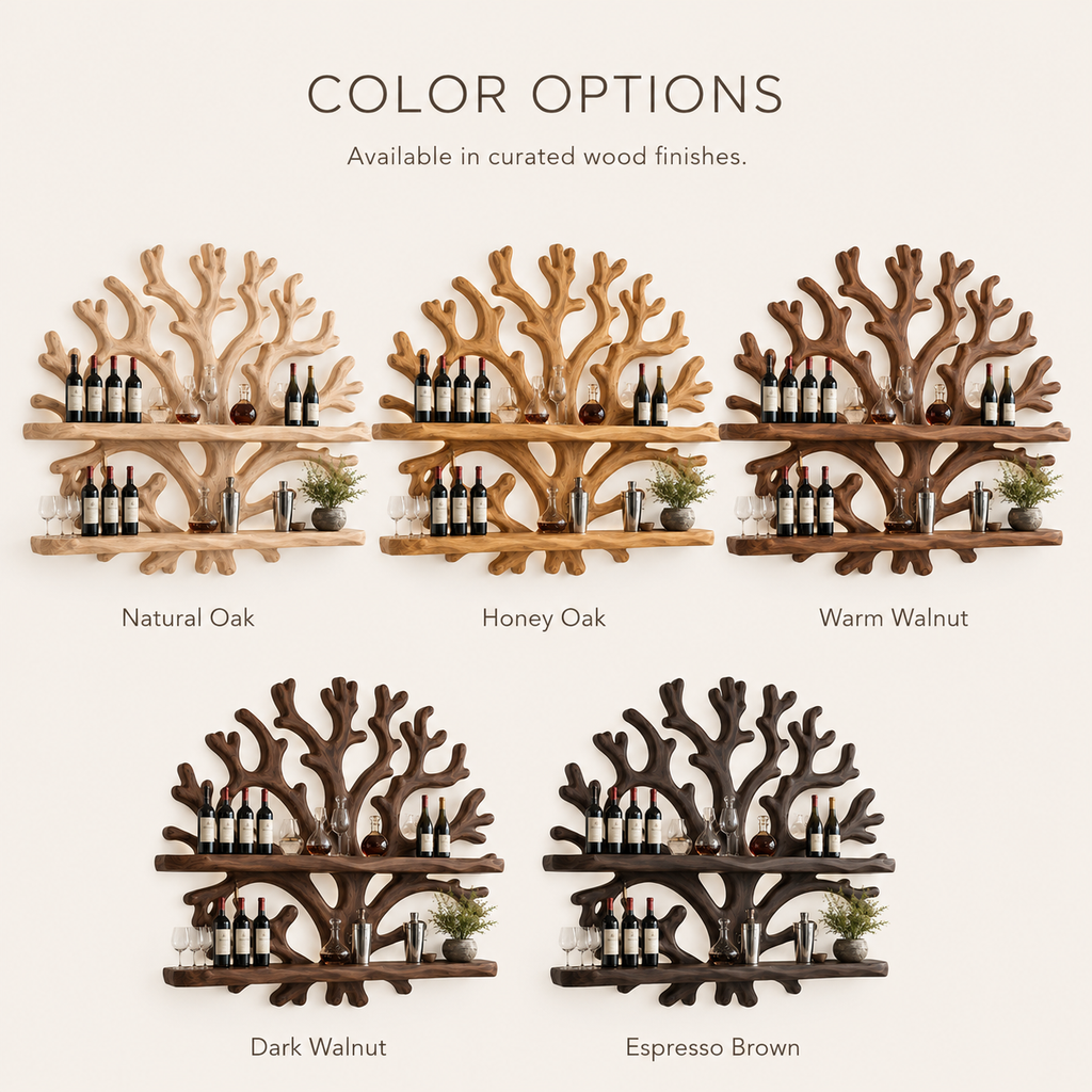 Solid Wood Wall Wine Rack with Glass Holder - Gallery Wave - product image 10