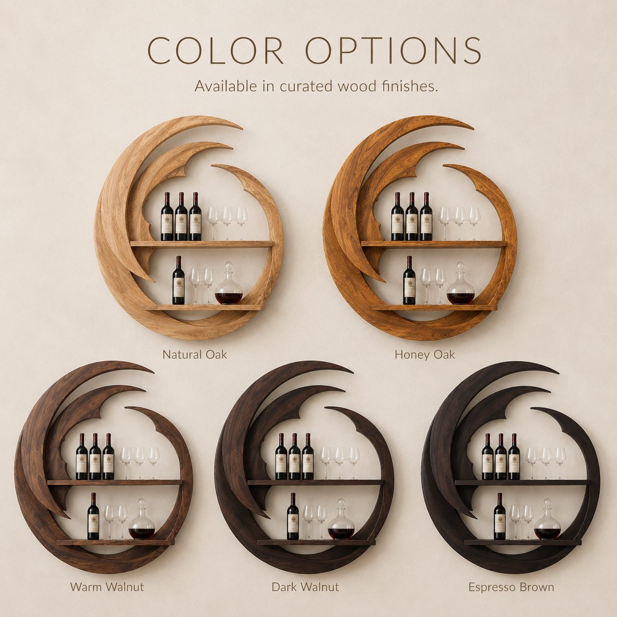 Solid Wood Wall Wine Rack with Glass Holder - Live Edge Gallery - product image 11