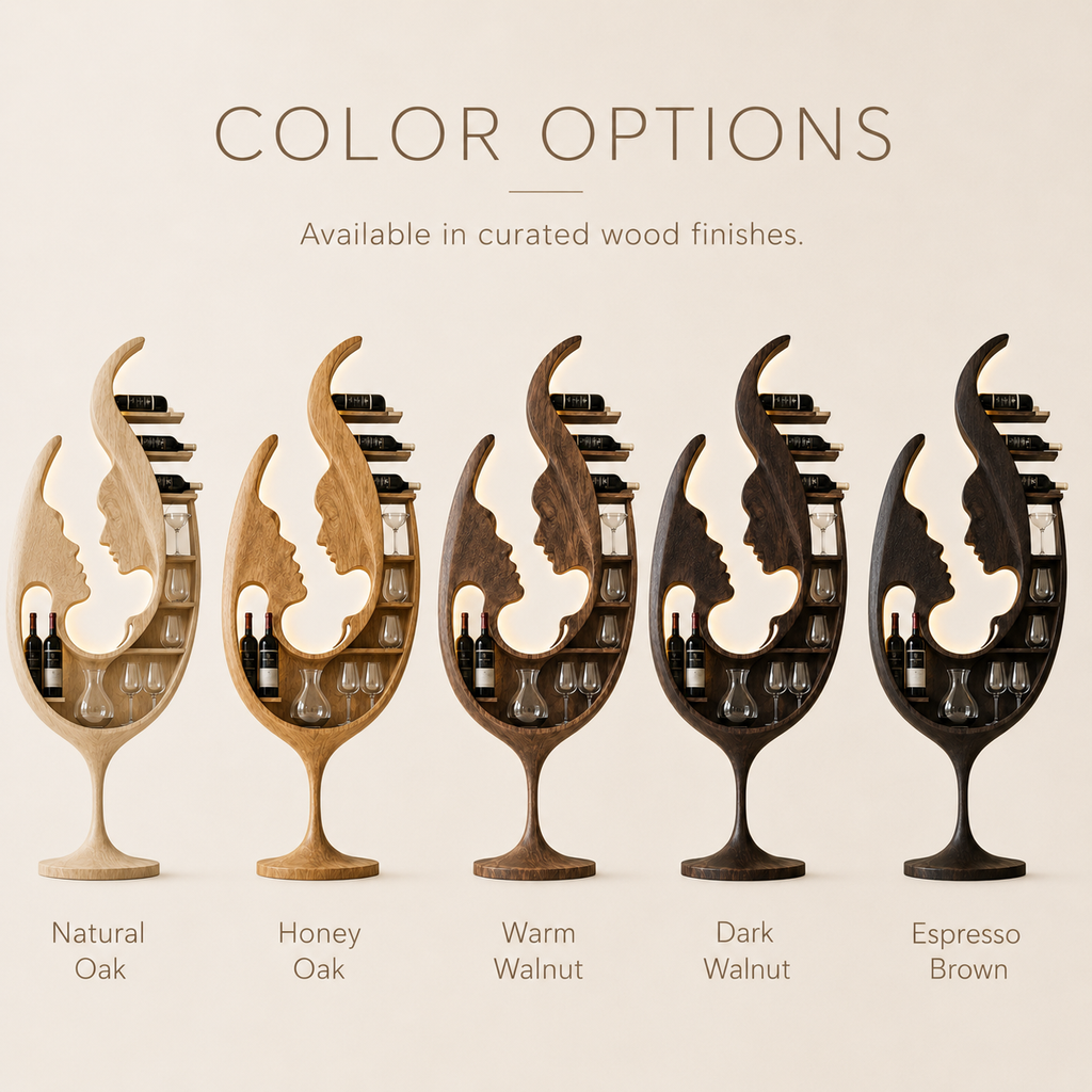 Solid Wood Wall Wine Rack with Glass Holder - Gallery Wave - product image 03