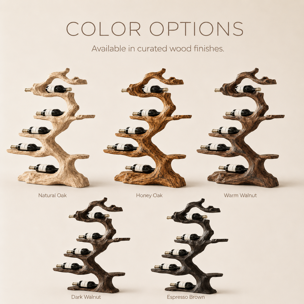 Solid Wood Wall Wine Rack with Glass Holder - Gallery Wave - product image 11