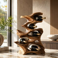Solid Wood Wall Wine Rack with Glass Holder - Root Form - Design 226 - square cover image