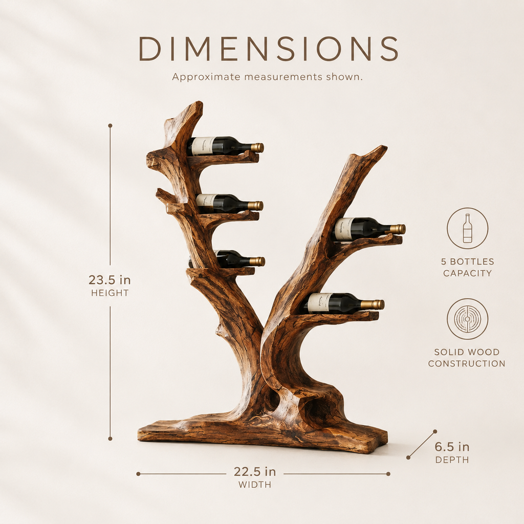 Solid Wood Wall Wine Rack with Glass Holder - Crescent Wall - product image 08