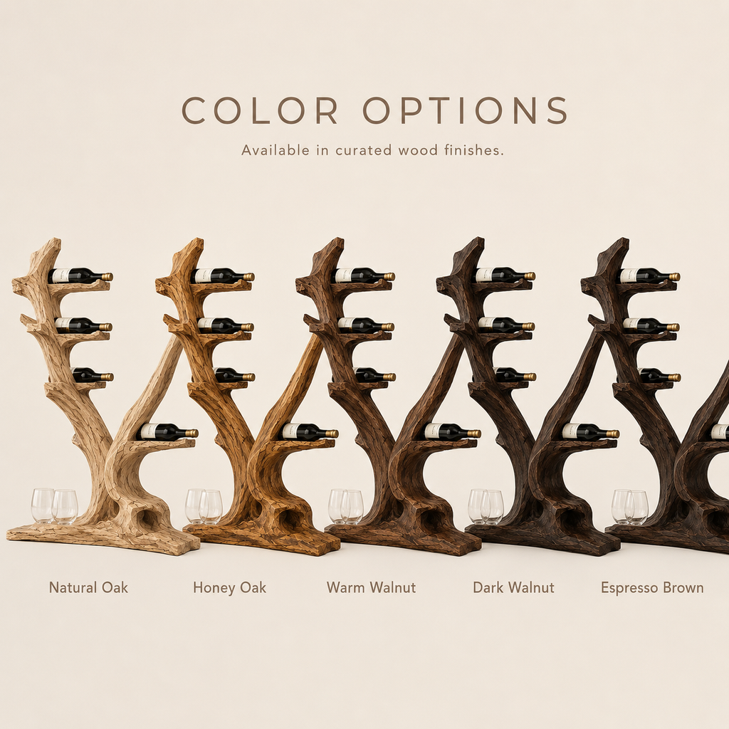 Solid Wood Wall Wine Rack with Glass Holder - Crescent Wall - product image 11