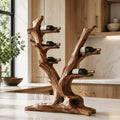 Solid Wood Wall Wine Rack with Glass Holder - Crescent Wall - Design 227 - square cover image