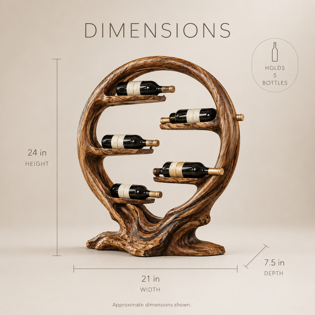 Solid Wood Wall Wine Rack with Glass Holder - Floating Rail - product image 08