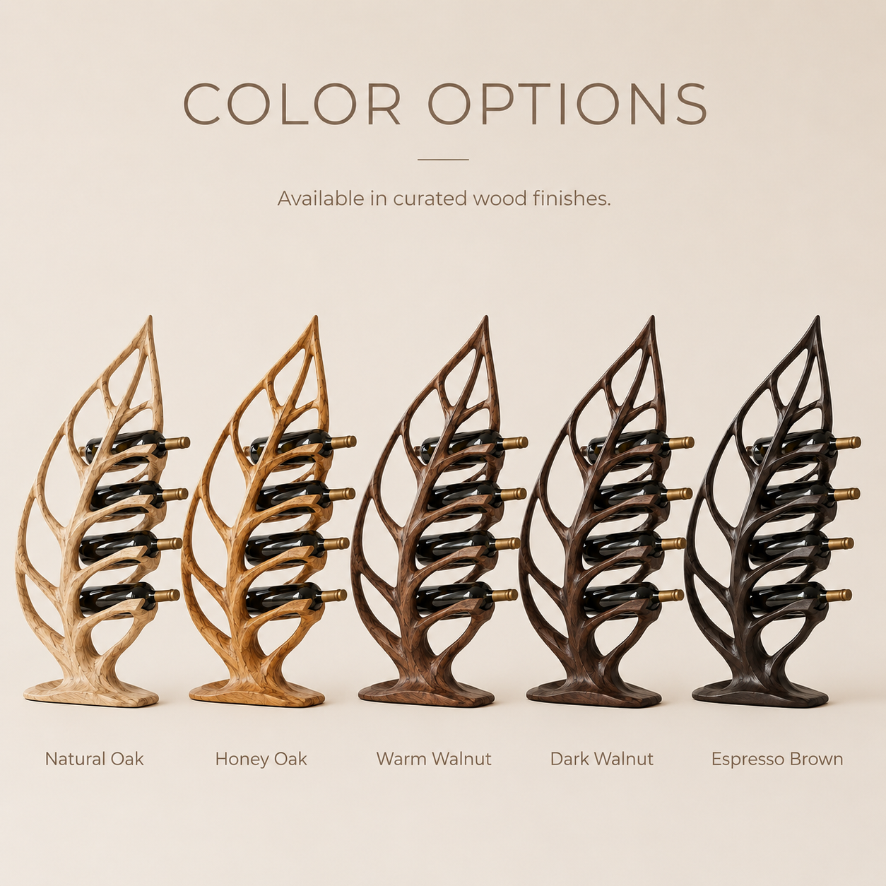 Solid Wood Wall Wine Rack with Glass Holder - River Form - product image 10