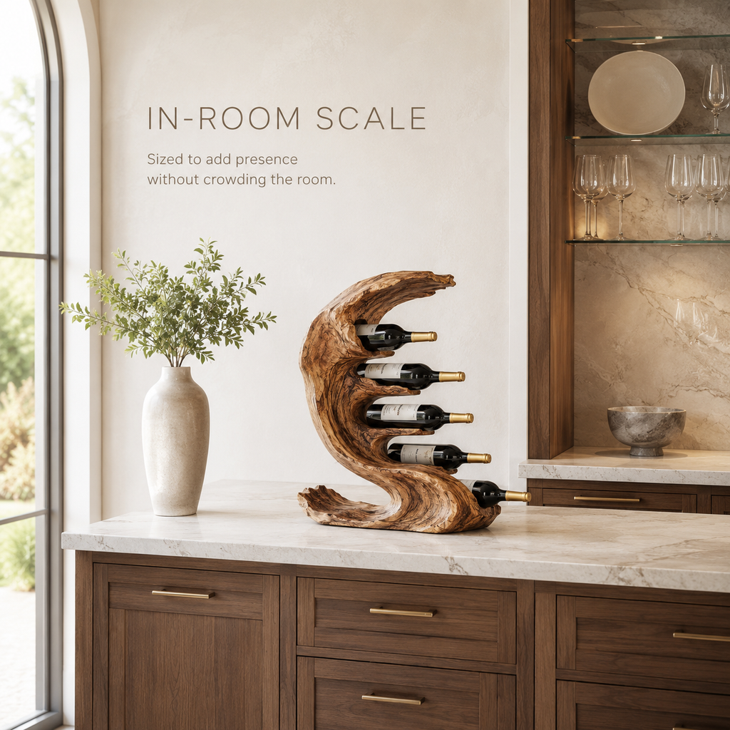 Solid Wood Wall Wine Rack with Glass Holder - Cellular Display - product image 04