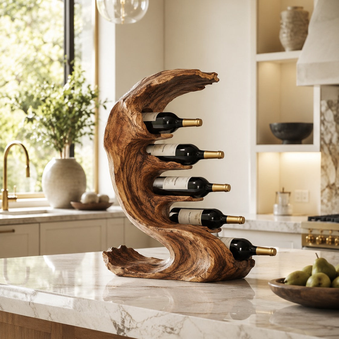 Solid Wood Wall Wine Rack with Glass Holder - Cellular Display - Design 230 - square cover image