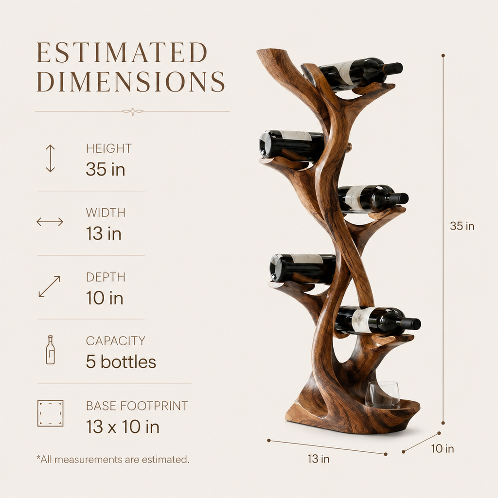 Solid Wood Wall Wine Rack with Glass Holder - Gallery Wave - product image 08