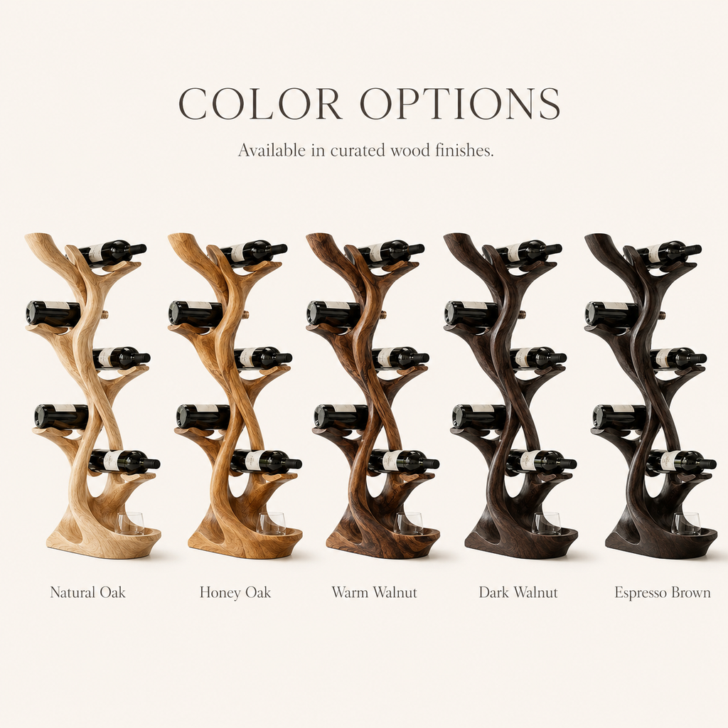 Solid Wood Wall Wine Rack with Glass Holder - Gallery Wave - product image 11