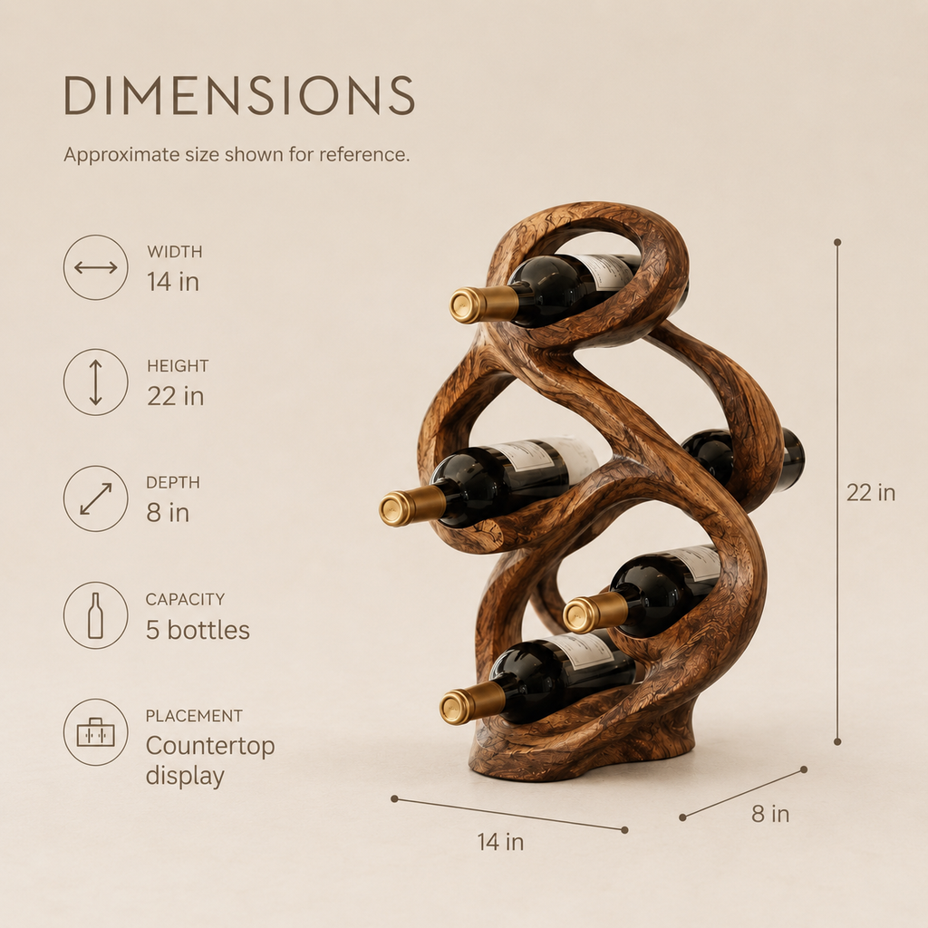 Solid Wood Wall Wine Rack with Glass Holder - Gallery Wave - product image 08