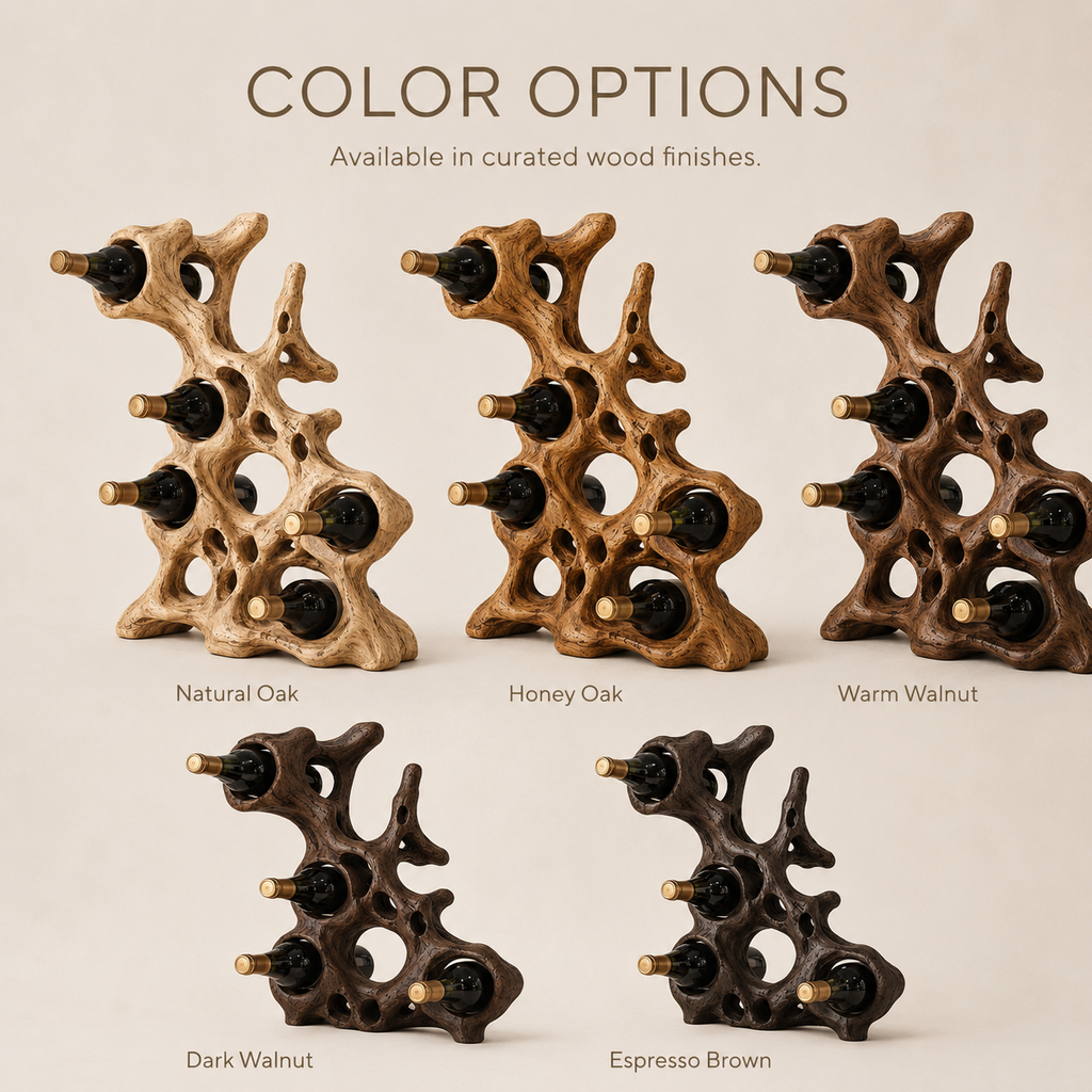 Solid Wood Wall Wine Rack with Glass Holder - Root Form - product image 11