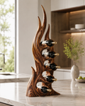 Solid Wood Wall Wine Rack with Glass Holder - Crescent Wall - main view