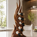 Solid Wood Wall Wine Rack with Glass Holder - Crescent Wall - Design 247 - square cover image