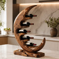 Solid Wood Wall Wine Rack with Glass Holder - Floating Rail - Design 248 - square cover image