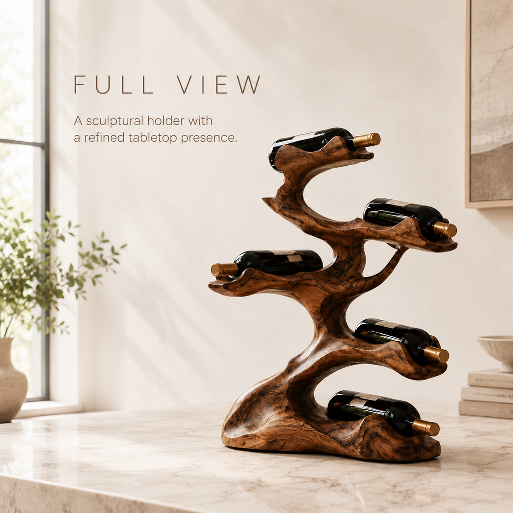 Solid Wood Wall Wine Rack with Glass Holder - Cellular Display - product image 03