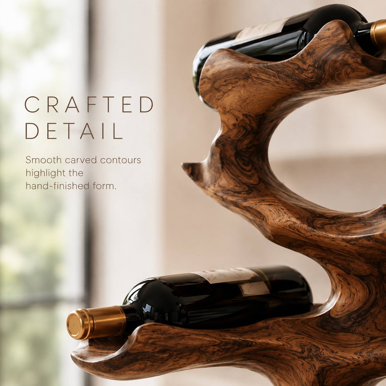 Solid Wood Wall Wine Rack with Glass Holder - Cellular Display - product image 06