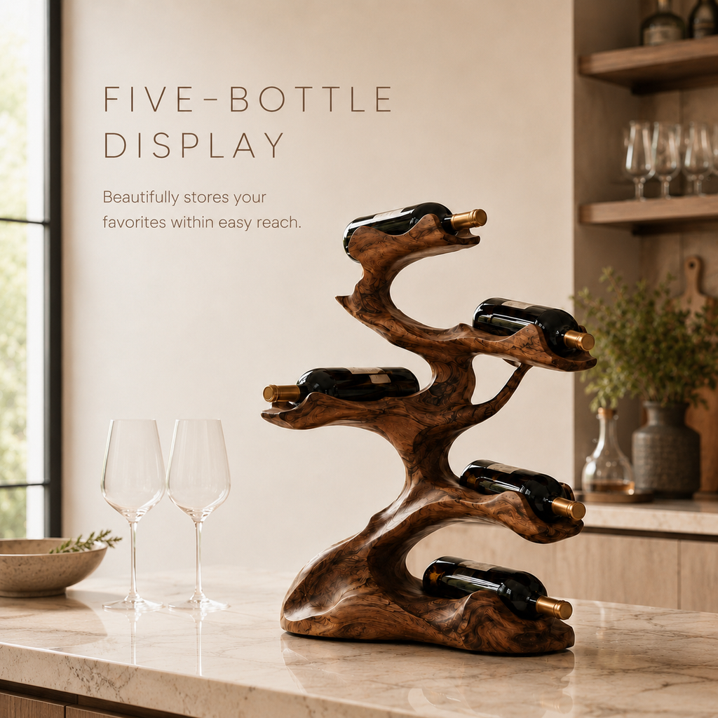 Solid Wood Wall Wine Rack with Glass Holder - Cellular Display - product image 07