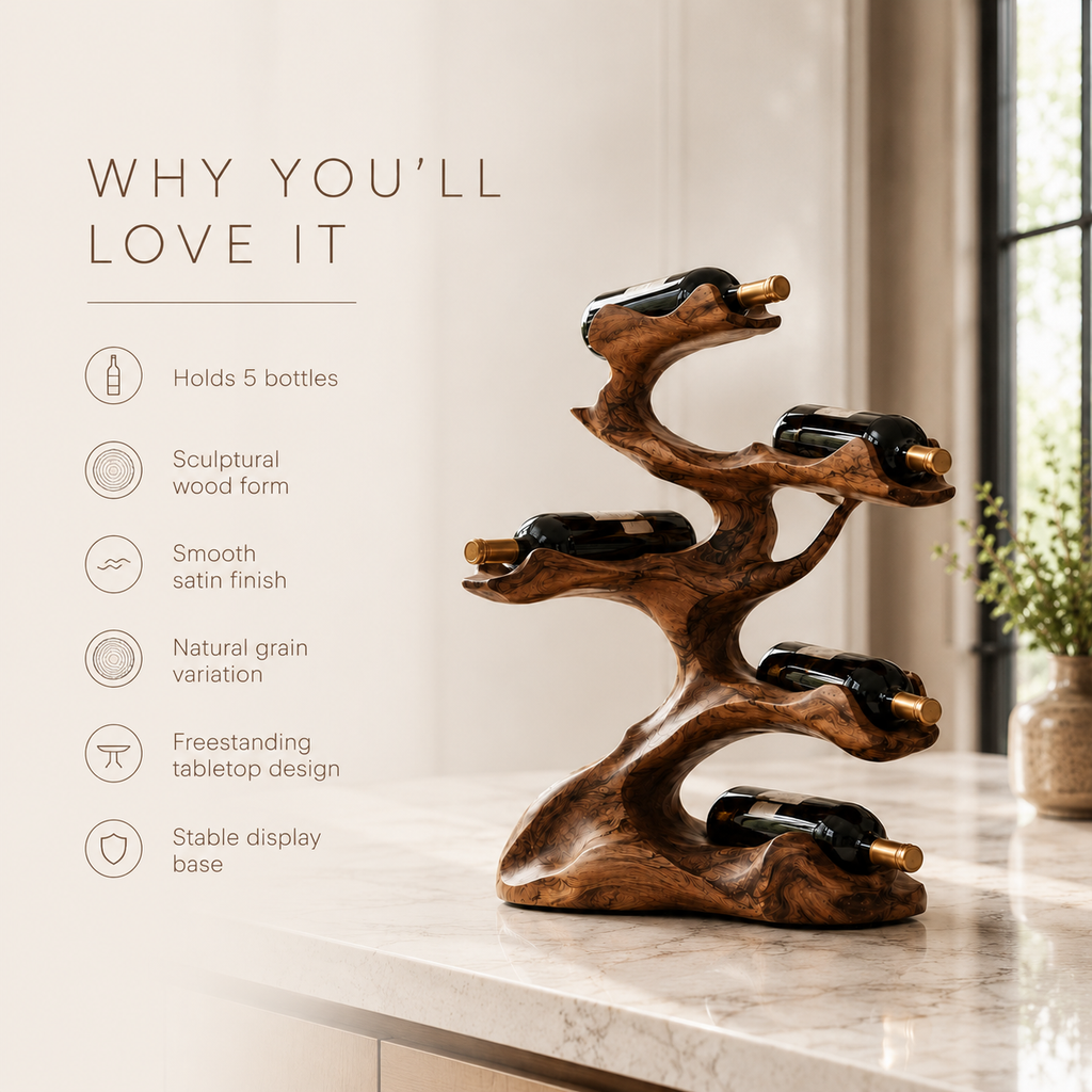 Solid Wood Wall Wine Rack with Glass Holder - Cellular Display - product image 09