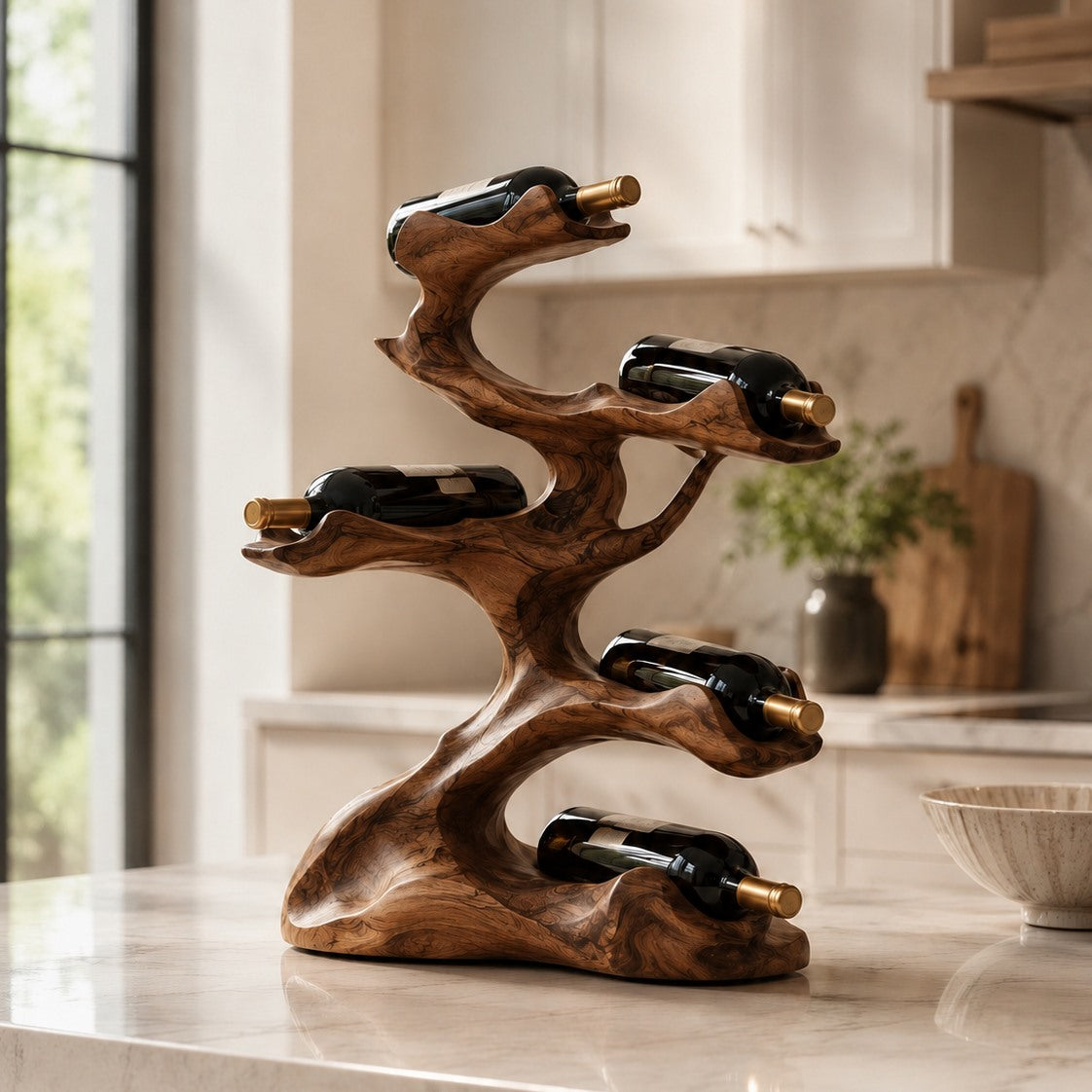Solid Wood Wall Wine Rack with Glass Holder - Cellular Display - Design 250 - square cover image