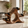 Solid Wood Wall Wine Rack with Glass Holder - Gallery Wave - Design 251 - square cover image