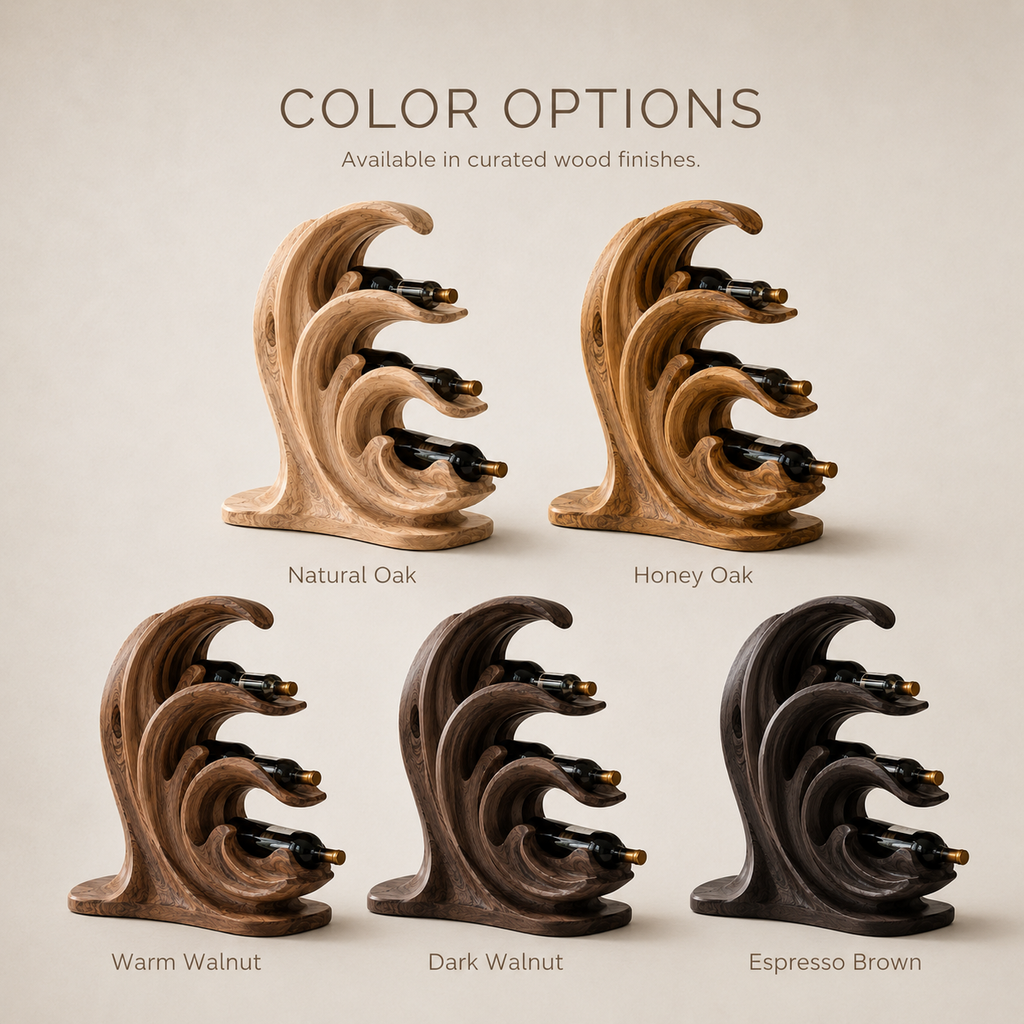 Solid Wood Wall Wine Rack with Glass Holder - Gallery Wave - product image 11