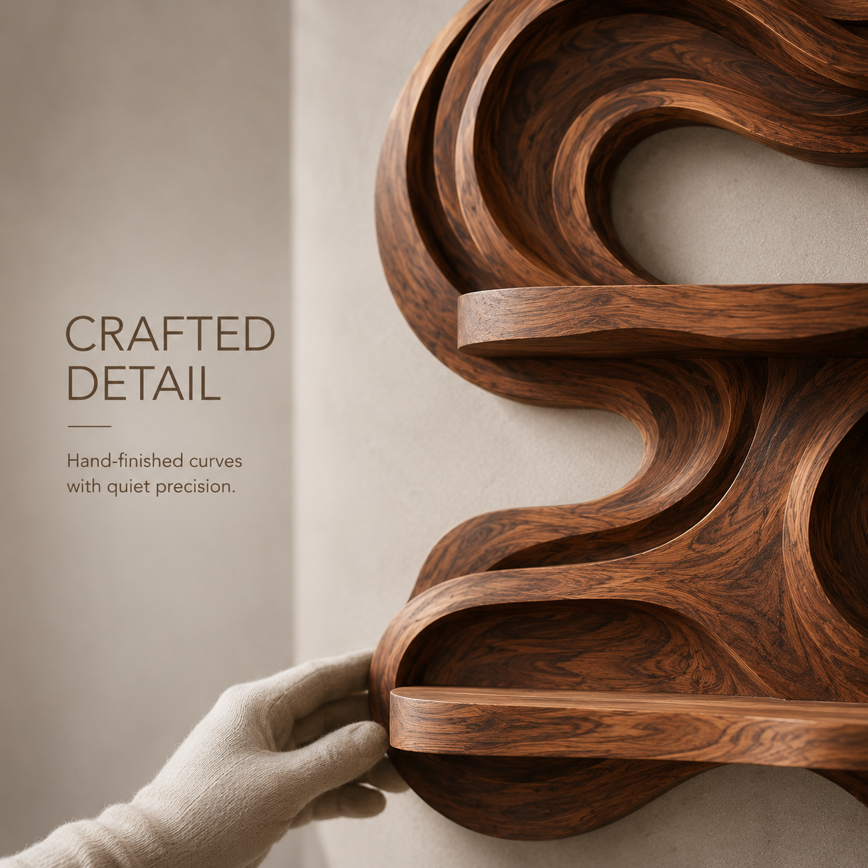 Solid Wood Wall Wine Rack with Glass Holder - Root Form - product image 06