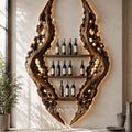 Solid Wood Wall Wine Rack with Glass Holder - Crescent Wall - square cover image