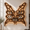 Solid Wood Wall Wine Rack with Glass Holder - Floating Rail - square cover image