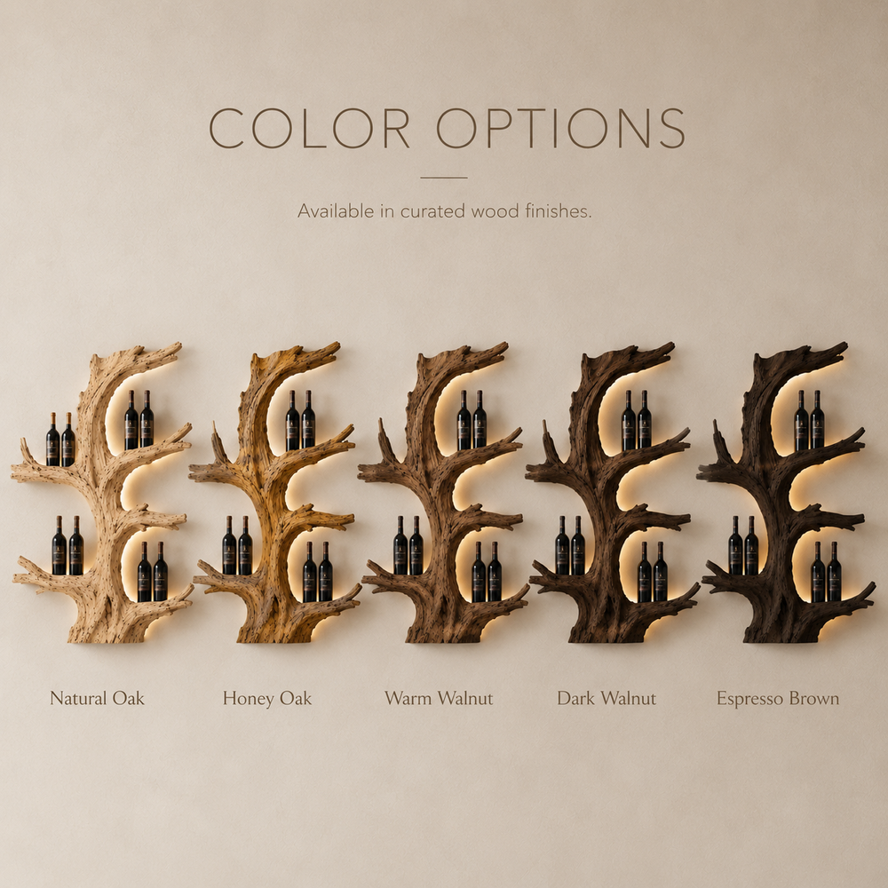 Solid Wood Wall Wine Rack with Glass Holder - Gallery Wave - product image 10