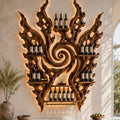 Solid Wood Wall Wine Rack with Glass Holder - Cellular Display - square cover image