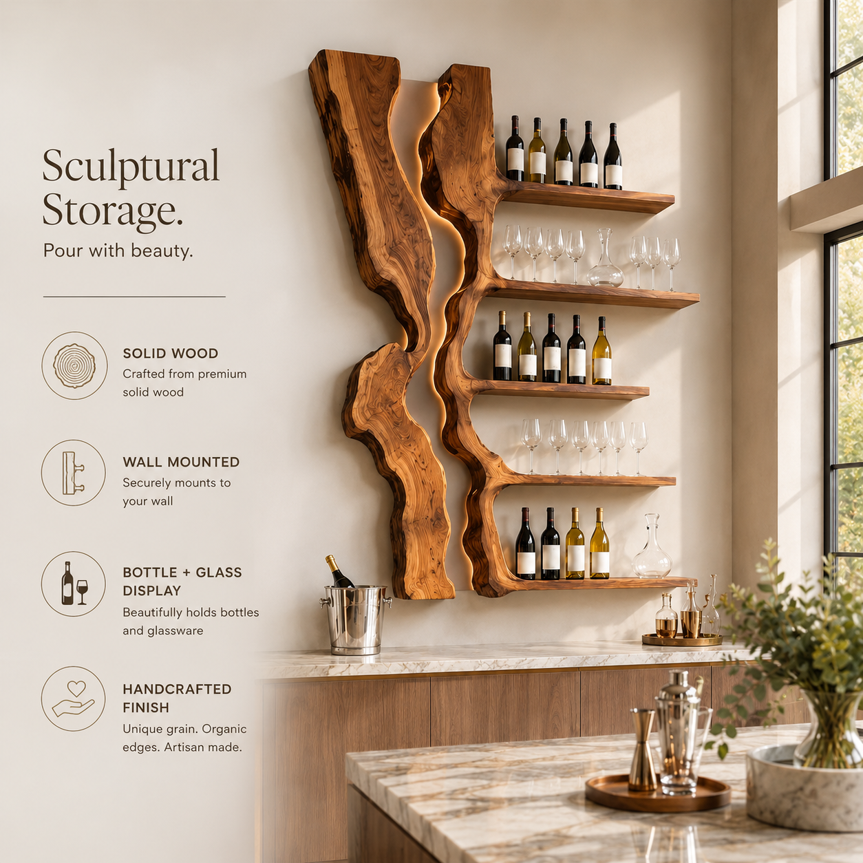 Avery Sculptural Wall Wine Rack - Design 292 - product image 08