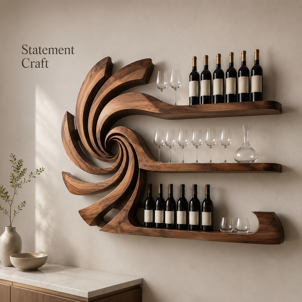 Rowan Solid Wood Wine Holder - Design 293 - product image 03