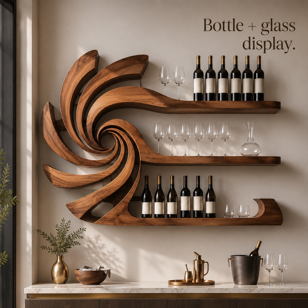 Rowan Solid Wood Wine Holder - Design 293 - product image 07