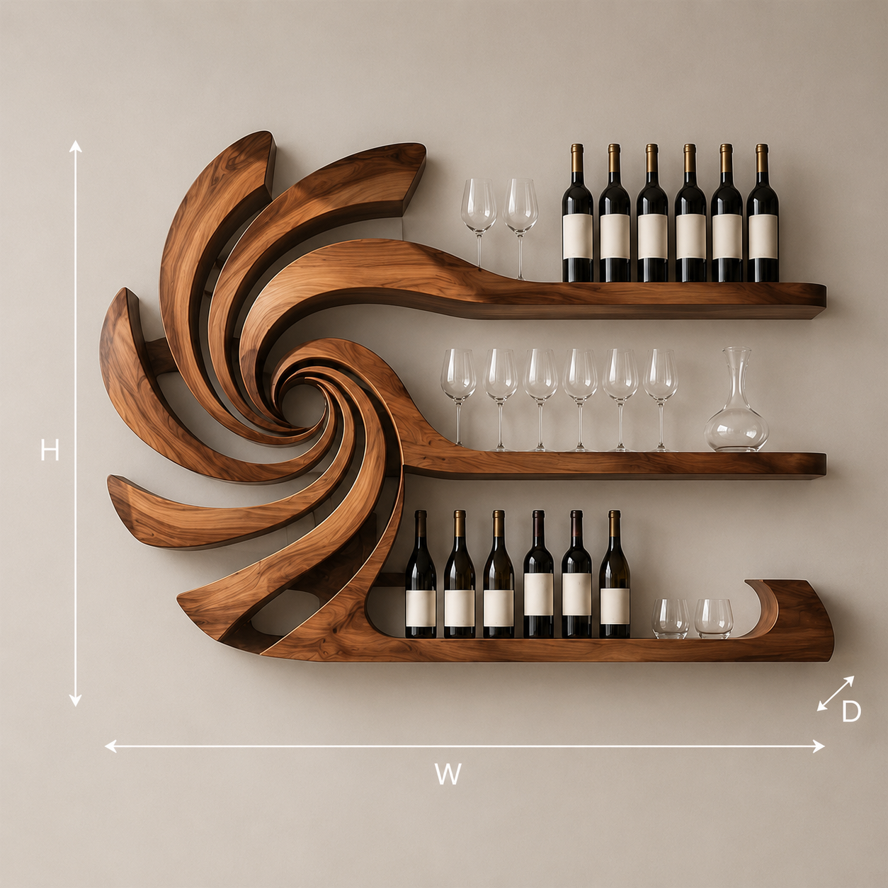 Rowan Solid Wood Wine Holder - Design 293 - product image 08