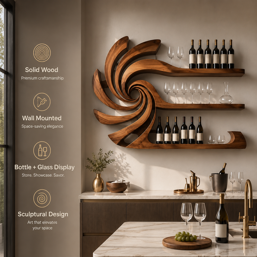 Rowan Solid Wood Wine Holder - Design 293 - product image 09