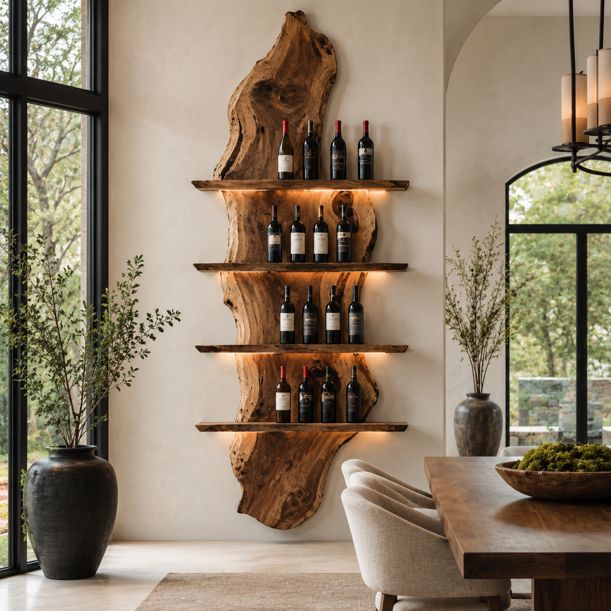 Veyra Warm Wood Wine Rack - Design 298 - main view