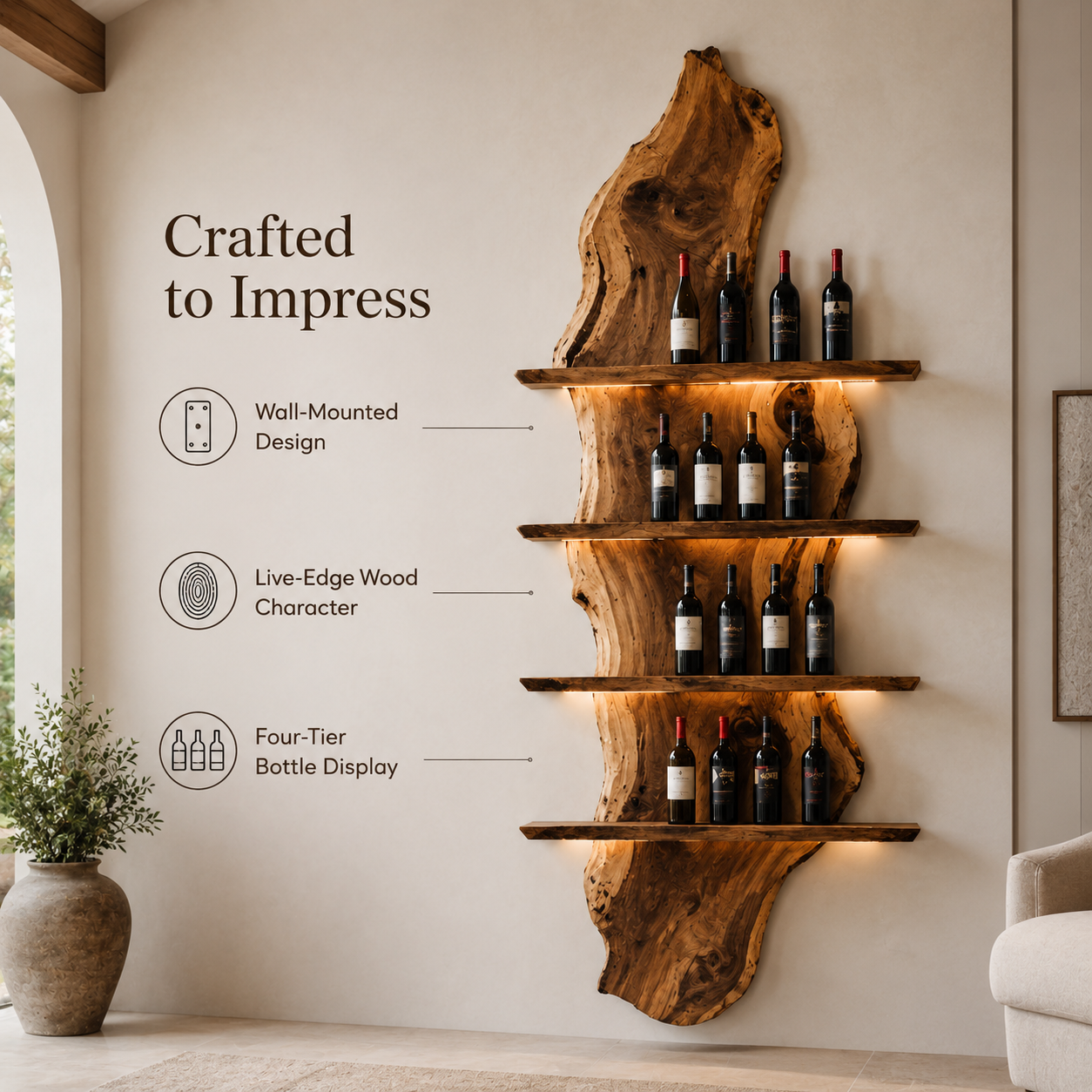 Veyra Warm Wood Wine Rack - Design 298 - product image 09