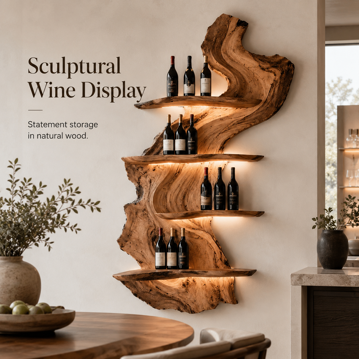 Avery Sculptural Wall Wine Rack - Design 300 - product image 02