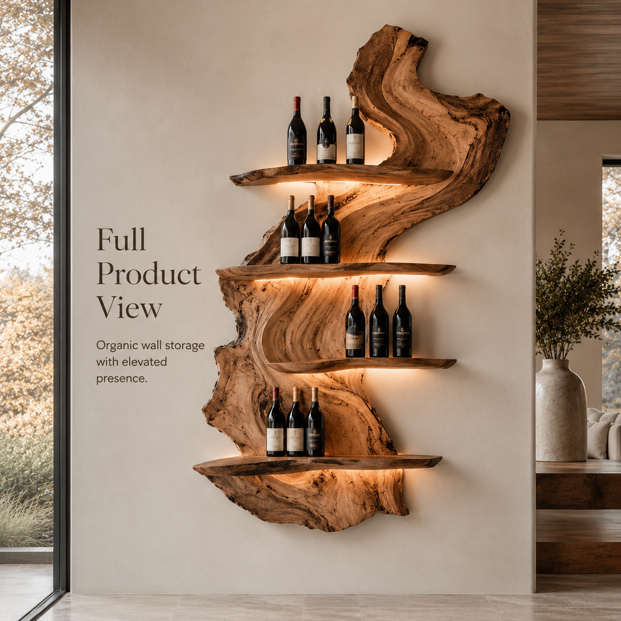 Avery Sculptural Wall Wine Rack - Design 300 - product image 03