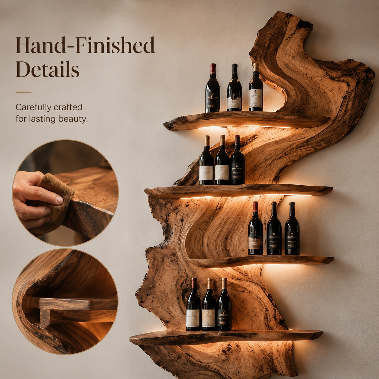 Avery Sculptural Wall Wine Rack - Design 300 - product image 06
