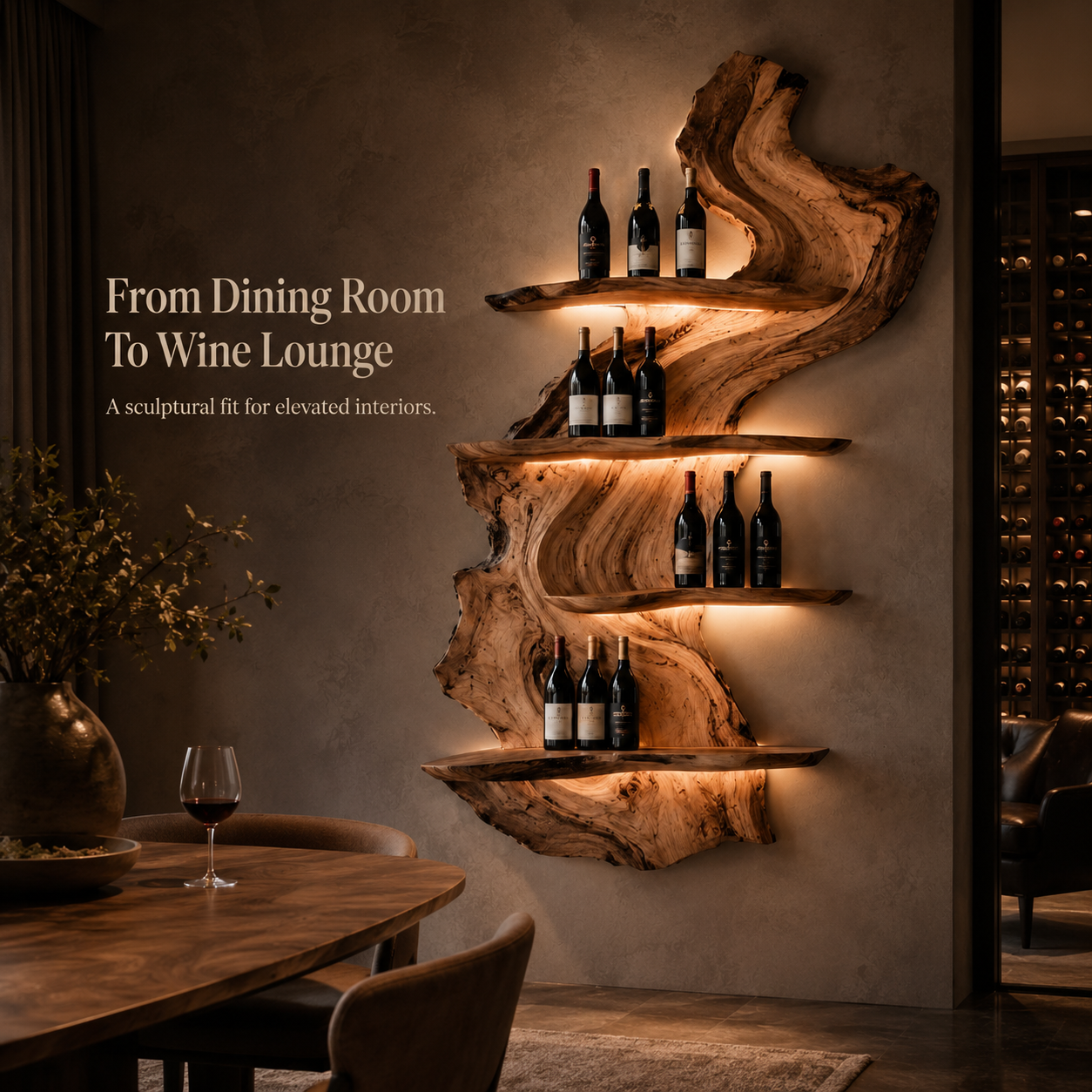 Avery Sculptural Wall Wine Rack - Design 300 - product image 10